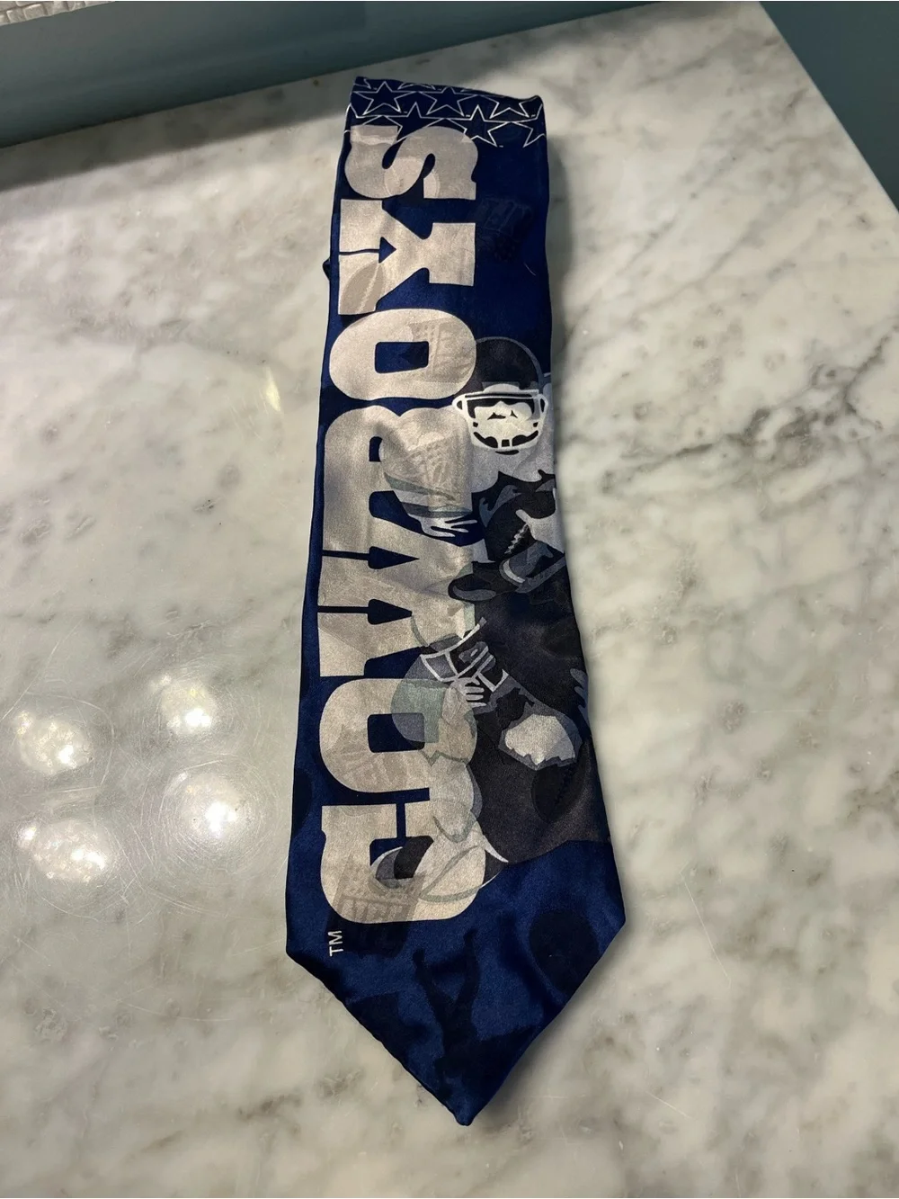 Pro Football Graphic Navy Blue Tie